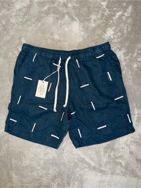 NWT Alex Crane Bo Linen Shorts In Icehouse Men’s Medium